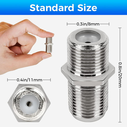 Coaxial Cable Connector 10 Pack?RG6 Female to Female Coax Cable Extender F-Type Adapter for TV Cables...
