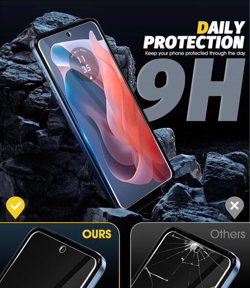 (3 Pack) Orzero Tempered Glass Screen Protector Compatible for Motorola Moto G Play 2024, Protector De Pantalla Precise Front Camera Cutouts HD...