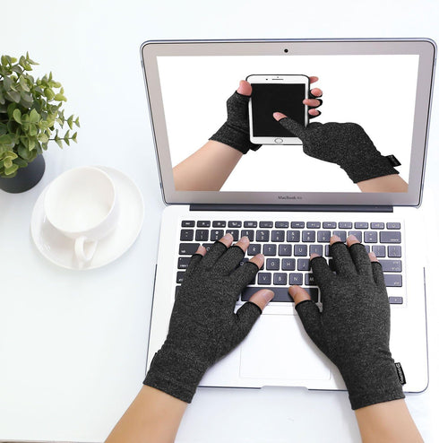DISUPPO Arthritis Gloves Relieve Pain from Rheumatoid, RSI,Carpal Tunnel, Hand Gloves Fingerless for Computer Typing and Dailywork, Support for Ha...