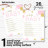 Pink and Gold Wishes Cards (20 Pack) Baby Shower Games for Girls - Guest Book Alternative Cute Words of Wisdom - Keepsake Activity for Wishing Wel...