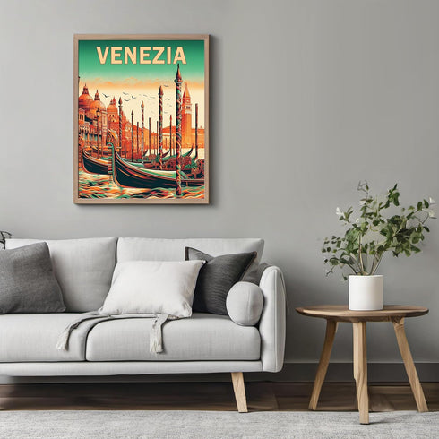 Posterizer 1 pcs-talian Venezia Venice Gondola Italy Travel Poster-Adventure Wall Art-GIft for Men Women Teens-Decor for Home & Office- unframed w...