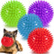 4.5” Heavy Duty Squeaky Dog Balls Toys for Medium Large Dogs 4 Pack Indestructible Dog Toys for Aggressive Chewers Spike Dog Balls for Clean Teeth...
