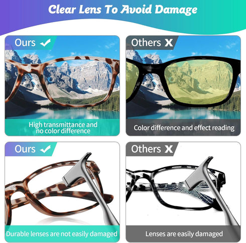 6-Pack Reading Glasses Blue Light Blocking for Women Men, Lightweight Anti Eyestrain/Glare Computer Readers with Spring Hinge(2.0)...