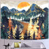 SENYYI Mountain Tapestry Wall Hanging Forest Trees Art Tapestry Sunset Tapestry Road in Nature Landscape Home Decor for Room (59.1 x 59.1 inches)...