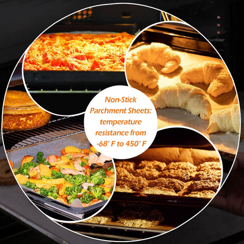 GeeRic Baking Parchment Paper, 100Pcs 8x12 inch Kitchen Parchment Paper Baking Sheets, Non-Stick Precut Baking Parchment for Baking Cookies, Bread...