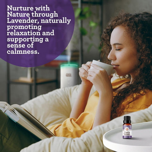 GuruNanda Lavender Essential Oil - 100% Pure, Natural and Undiluted Oil for Massage & DIY Recipes- Premium Diffuser Oil for Aromatherapy (Pack of ...
