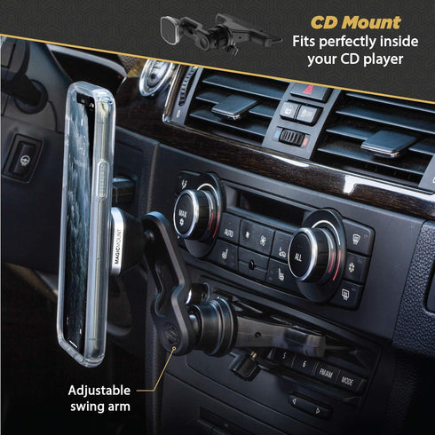 Scosche MM2CDPDVSR-SP MagicMount Pro 3-in-1 Magnetic Car Phone Holder - Strong Magnet Car Mount for iPhone and Android - 360° Secure Magnetic Cell...