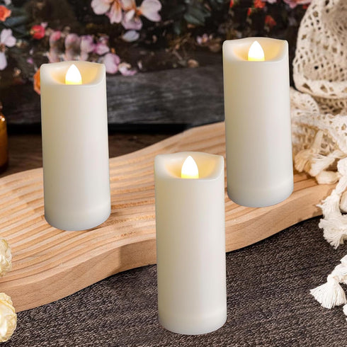 2"x5" Outdoor LED Battery Operated Candles with Timer/Remote Plastic Flickering Waterproof Flameless Candles Wedding Party Halloween Christmas Bir...