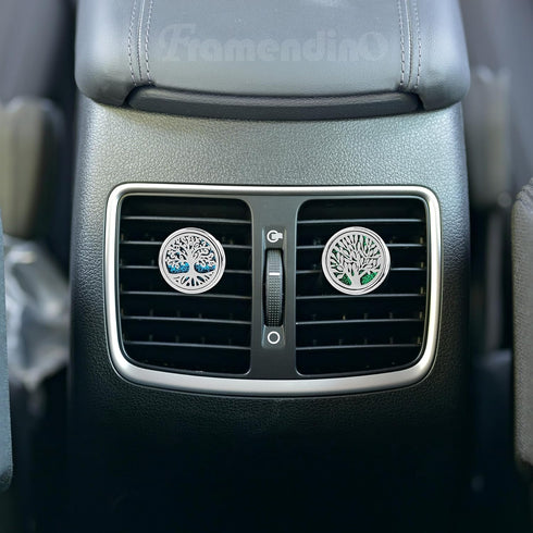 Framendino, 2 Pack 30mm Car Diffuser Vent Clips Life Tree Diffuser Vent Clip with 20 Pack Shiny Felt Pads Essential Oil Fragrance Diffuser for Car...