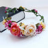 Vivivalue Floral Halo Boho Flower Headband Floral Crown Headpiece Hair Wreath with Ribbon Wedding Party Prom Photos Festival...
