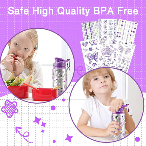 Gift for Girls, Decorate Your Own Water Bottle for Girls, DIY Arts and Crafts Kits for Kids, Back to School Supply Gifts for Kids, Purple...