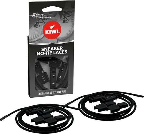 KIWI Sneaker No-Tie Shoe Laces, Black, One Size Fits All, 1 Pair...