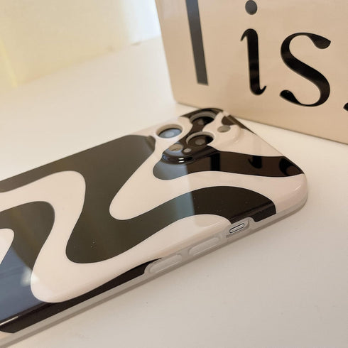 ZIYE Case for iPhone 13 Pro Max Wave Pattern Design Case Camera Lens Protection Soft TPU Shockproof Cute Zebra Print Phone Cover for Women Girls M...