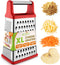 Spring Chef Professional Cheese Grater - Stainless Steel 4 Sided Box Grater for Kitchen, XL Size - Perfect Shredder for Parmesan Cheese, Carrot, P...