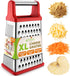 Spring Chef Professional Cheese Grater - Stainless Steel 4 Sided Box Grater for Kitchen, XL Size - Perfect Shredder for Parmesan Cheese, Carrot, P...
