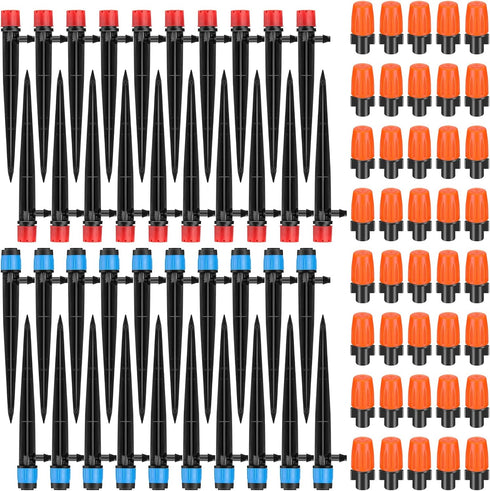 80 Pcs Drip Irrigation System Kit for 1/4" Drip Irrigation Tubing Adjustable Drip Emitters Irrigation Parts for Garden Greenhouse Yard Lawn Plant ...