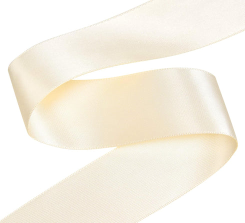 YAMA Ivory Double Face Satin Ribbon 1 1/2 Inch 25 Yards, Ice Cream Ribbon for Gift Wrapping Crafts Flower Bouquet, Ivory...