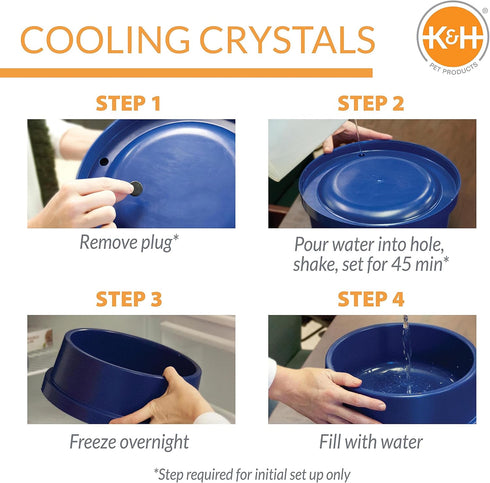 K&H Pet Products Coolin' Pet Bowl Cooling Dog Bowl Pet Water Dish for Large Medium Small Breed Dogs & Cats, Indoor/Outdoor Insulated Ice Cold Dog ...