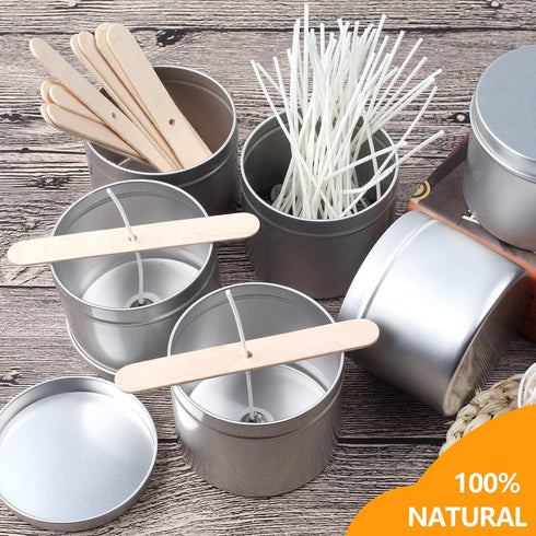 100pcs Wooden Candle Wick Holders, Candle Wick Centering Devices for Candle Making, Candle Wick Bars, Wick Clips for Canld Centering Tool...