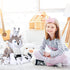 5PCS Wolf Plush Toys - 13.4 Inch Wolf Mom with Little Mini Babies Stuffed Animal Plush Huggable Cuddly Fluffly Wolf Plushie Family Set Gifts for G...