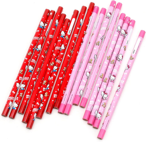 Sanrio Hello Kitty Pencil 8pcs Set School Supply Gift Stationery (Pink or Red)...