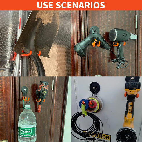 Extra Strong Magnetic Hooks for Hanging Heavy Duty, 2.6in Large Industrial Magnet Hooks, Magnetic Hook with Anti-Slip Coating, Storage Utility Mag...