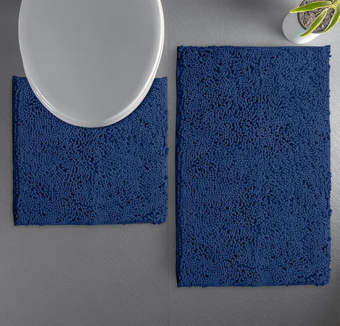 Bathroom Rugs Sets 2 Piece, Luxury Chenille Bath Mat Set, Soft Plush Anti-Slip Bath Rug + U-Shaped Toilet Mat. Microfiber Shaggy Carpet, Super Abs...