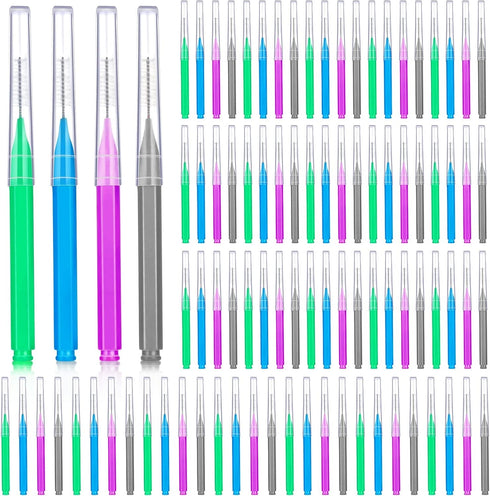 100 Pieces Braces Brush for Cleaner Interdental Brush Toothpick Dental Tooth Flossing Head Oral Dental Hygiene Flosser Toothpick Cleaners Tooth Cl...
