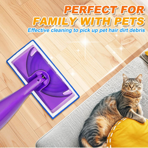 Reusable Mop Pads Compatible with Swiffer WetJet Mop, MyKEEPOW Wet Jet Refills Pads for Floor Cleaning, 4 Pack, Green+Blue...