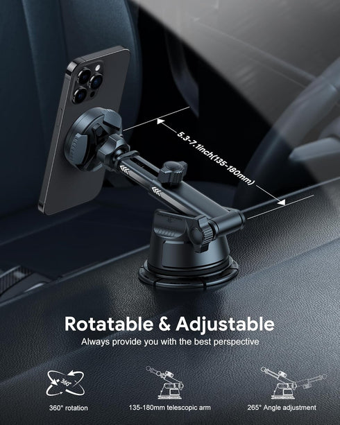 OMOTON for MagSafe Car Mount, O-Mag DriveSafe Magnetic Phone Holder for Car, Cell Phone Mount for Dashboard Windshield Vent, Fit for iPhone 15 14 ...