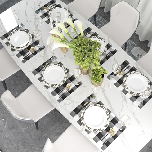 Black & White 2 Side Cotton Buffalo Check Placemats Set of 4 Heat Resistant Dining Table Place Mats for Kitchen Table, 12 x 18 inches...
