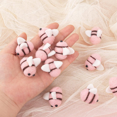 Framendino, 30 Pack Wool Felt Craft Balls Honey Bee for DIY Craft Jewelry Decoration...