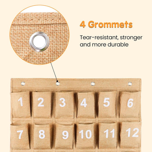 Eamay 30 Numbered Classroom Pocket Charts for Cell Phones and Calculators Holder Wall Door Mount Hanging Organizer......