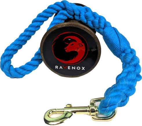 Ravenox Traffic Handle Short Dog Leash | Strong, Comfortable Cotton Rope Dog Leash for Pets |(Turquoise)(16-inches Long)| Handmade in The USA with...