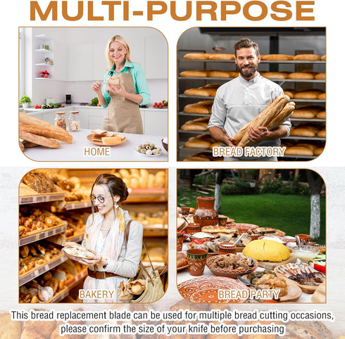 Bread Bow Knife Blades Stainless Steel Replacement Blade Bread Blade with Screws for Cake Homemade Bread Cutting Wooden Bread Knife, 10.8 Inches (...