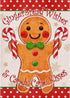 Christmas Gingerbread Wishes and Candy Cane Kisses Decorative Burlap Garden Flag, Xmas Home Yard Small Outdoor Decor, Winter Outside Decoration Do...