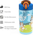 Zak Designs Bluey Kids Durable Plastic Spout Cover and Built-in Carrying Loop, Leak-Proof Water Design for Travel, (16oz, 2pc Set), Bluey Bottle 2...