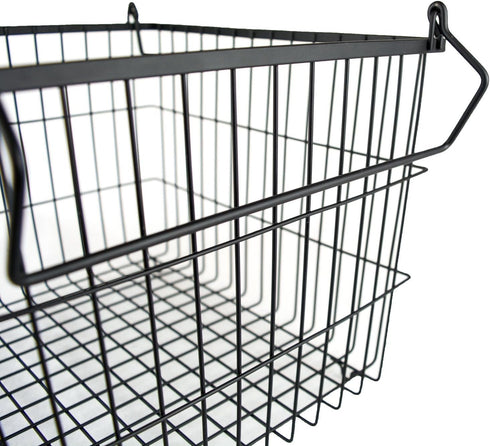 DII Metal Wire Mesh Stackable Utility Storage Bin, Large Rectangle, 13x10x11", Black...