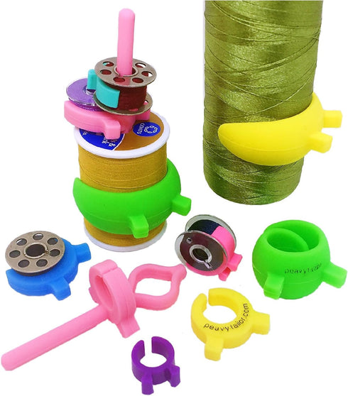 56 Piece Bobbin Holder Set for Sewing Machines - Bobbin Clamps for Organizing Threads and Avoiding Tangles...