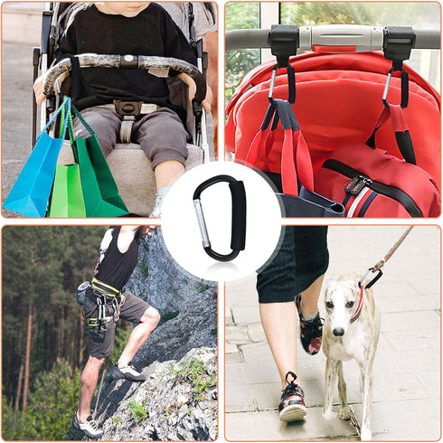 JIALEEY Grocery Bag Shopping Bag Holder Handle Carrier Tool Multi Purpose Snap Hook Stroller Hook Set Organizer Accessories with Soft Foam Grip fo...