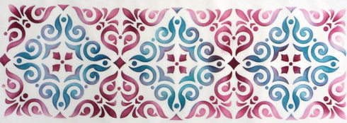 Designer Stencils Mexican Tile Cake Stencil Tier 4, Beige/semi-transparent...