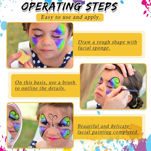 24 Pcs Face Paint Sponge Petal Face Painting Sponges High Density Face Painting Supplies for Kids Adults Art Work Halloween Makeup Body Paint (Yel...