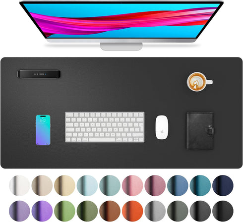 Leather Desk Pad Protector, Mouse Pad, Office Desk Mat, Non-Slip PU Leather Desk Blotter, Laptop Desk Pad, Waterproof Desk Writing Pad for Office ...