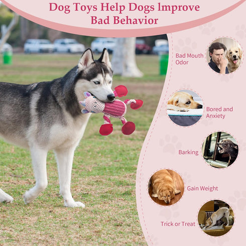 Squeaky Dog Toys for Large Breed, Large Funny Cute Interactive Medium & Small Dog Toys, Stuffed Plush Animals Puppy Toys - unicorn...