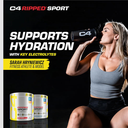 C4 Ripped Sport Pre Workout Powder Arctic Snow Cone - NSF Certified for Sport + Sugar Free Preworkout Energy Supplement for Men & Women - 135mg Ca...