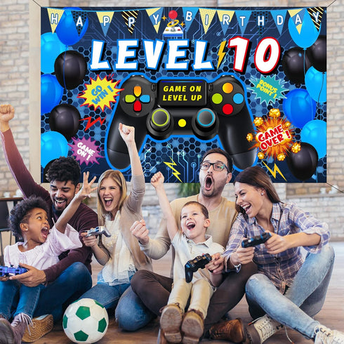 Vlipoeasn 10th Boys Video Game Birthday Decorations - Backdrop...