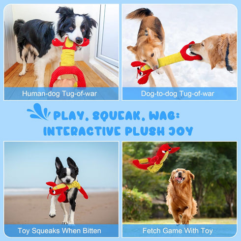 IOKHEIRA Dog Toys for Large Dogs - (not for Aggressive Chewers)Squeaky for Interactive Play |Stuffed Tug of War Dog Toys for Dogs of Small/Medium/...