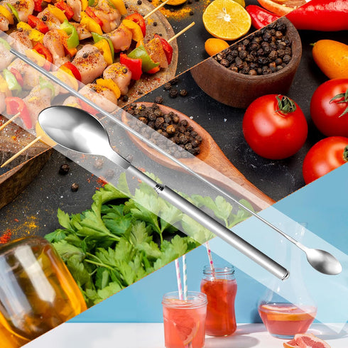Telescopic Spoon Retractable Spoon Extending Spoon 20~63cm/ 8~24.8inch Long, Stainless Steel Telescopic Spoon Extendable Cooking Spoons Extra Long...