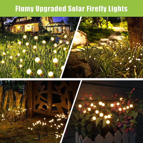 Solar Lights Outdoor Waterproof 2 Pack, Upgraded Outdoor Solar Lights for Yard Patio Garden Decor, Solar Lights for Outside Gardening Supplies, Fi...