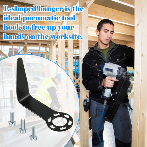 889661M Steel L Shaped Rafter Hook Replacement with Bolt, Pneumatic Tool Rafter Hook Compatible with Hitachi Nail Gun NR83A5, NR83A5(S), NR83AA5, ...